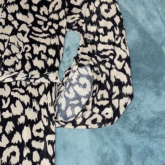 Black and Cream Leopard Print Dress - Picture 3 of 5